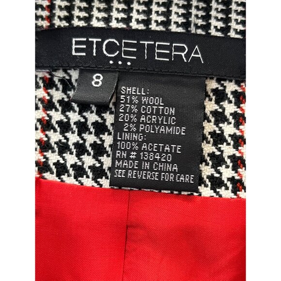 Etcetera 3/4 Sleeve Cropped Blazer Jacket With Fringe Trim & Button Front Size 8 - Picture 6 of 7